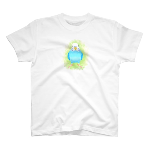 ほんわかセキセイインコ　ブルー【まめるりはことり】 Regular Fit T-Shirt