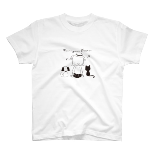 Wan Nyan Miria T（黒柄） Regular Fit T-Shirt