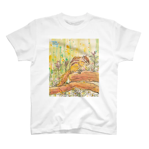 水彩画　春のシマリス スタンダードTシャツ