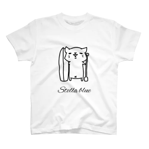 Stella  blue 波猫キャラクターTシャツ スタンダードTシャツ