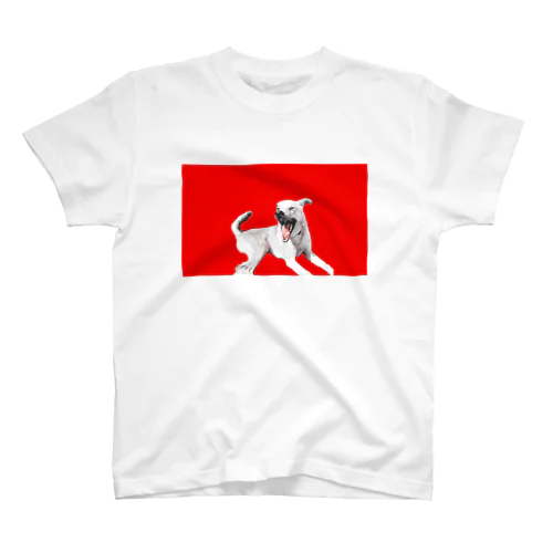 RED Mix DOG 雑種犬 プリントTシャツ あくびver Regular Fit T-Shirt