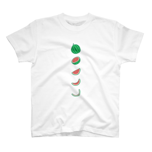 🍉スイカの満ち欠け(縦) Regular Fit T-Shirt