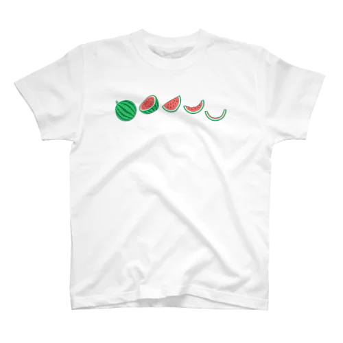 🍉スイカの満ち欠け(横) スタンダードTシャツ