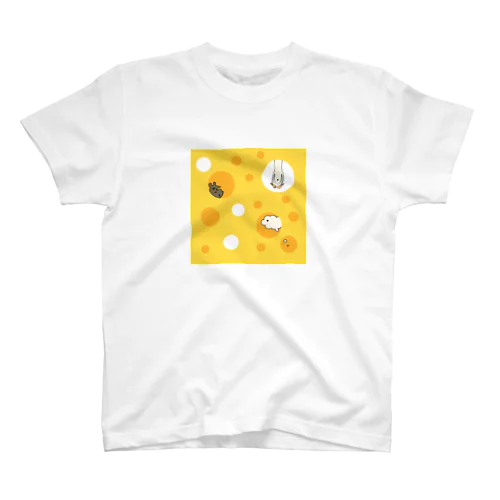 《透過版》はい、チーズ🧀  コマくんとフキダシおばけ スタンダードTシャツ