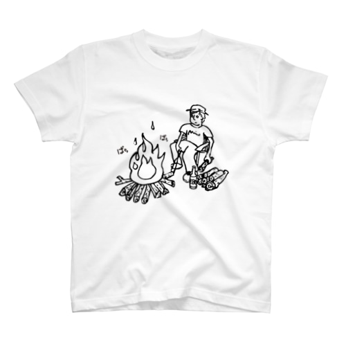 たきび01(黒文字) Regular Fit T-Shirt