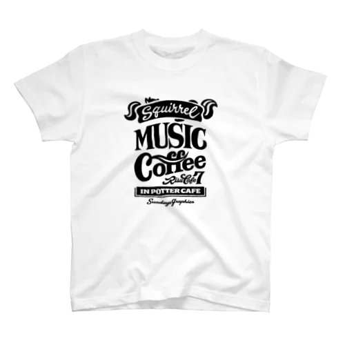  りすカフェ2017(黒ロゴ) Regular Fit T-Shirt