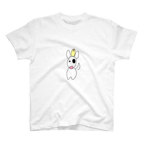コザクラインコとブルテリア【カラー】 Regular Fit T-Shirt