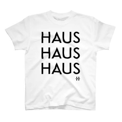 HAUSHAUSHAUS Tシャツ プリントカラーブラック Regular Fit T-Shirt
