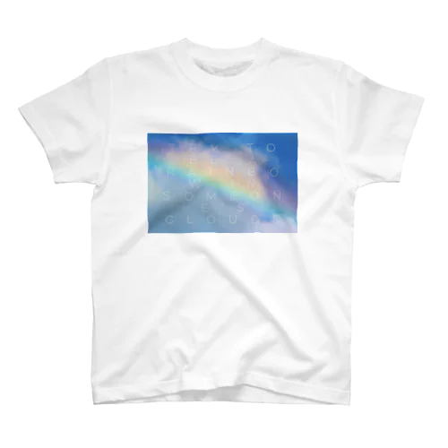 Rainbow carrying happiness(文字入り) Regular Fit T-Shirt