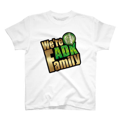 We're ADK family （黒縁） Regular Fit T-Shirt