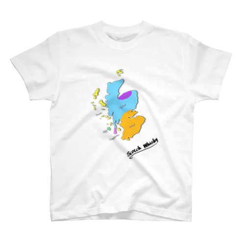 Scotch Whisky‘s  map (カラーver） スタンダードTシャツ