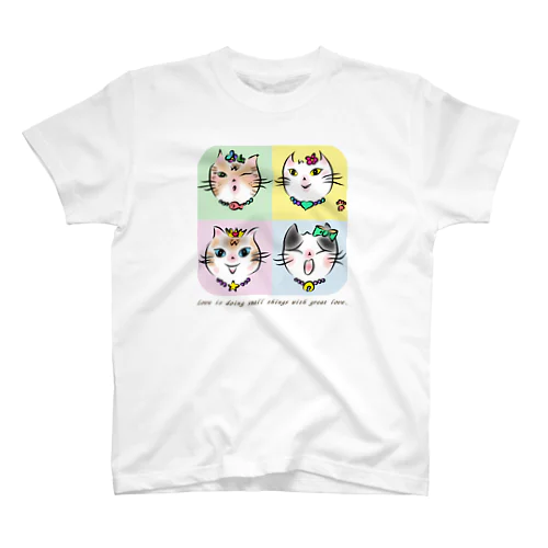 保護猫　名言１小さな愛 スタンダードTシャツ