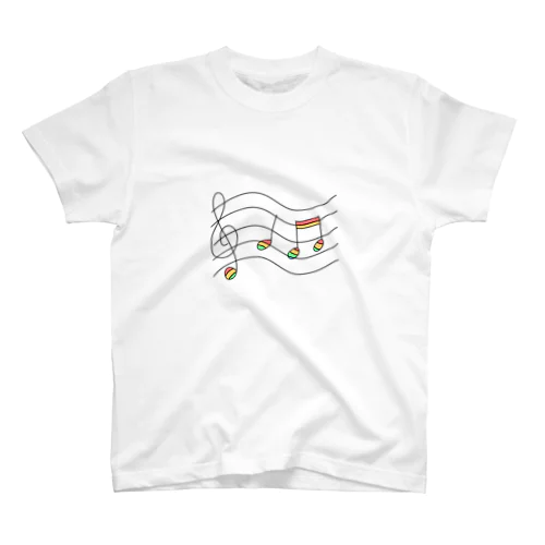 虹の音符たち Regular Fit T-Shirt