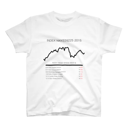 日経平均株価(INDEXNIKKEI)2015 芸能ショックベスト6 スタンダードTシャツ