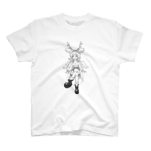 白黒ジャッカロープちゃん Regular Fit T-Shirt