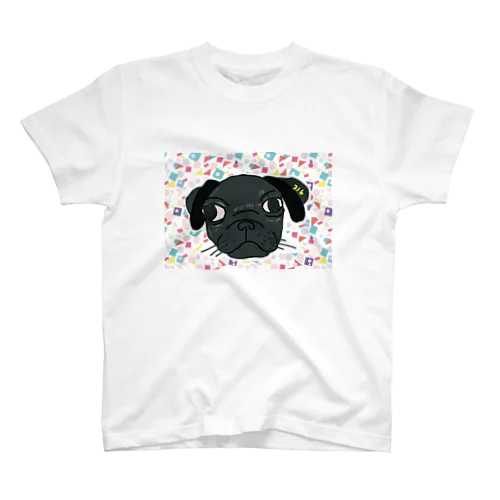 黒パグのちびっ子ちゃん スタンダードTシャツ