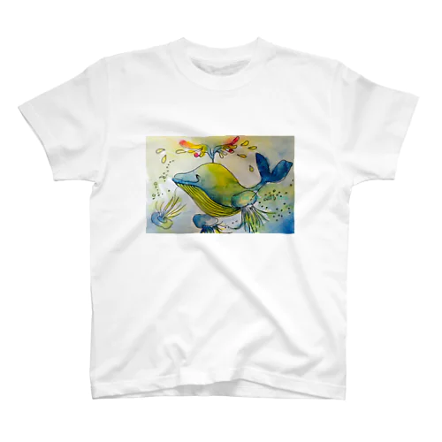 クジラ「…swning in the sea.」 スタンダードTシャツ