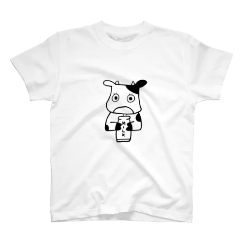 ウシとミルク(クロ) Regular Fit T-Shirt