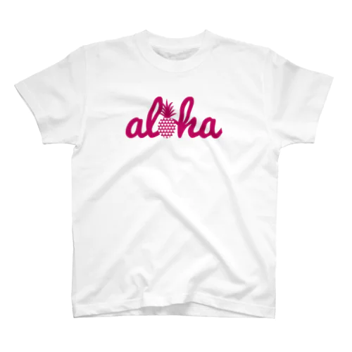 aloha 27(heart）ピンクロゴ スタンダードTシャツ