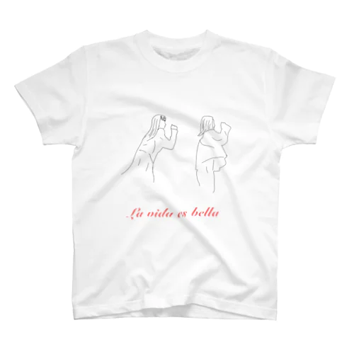 西語プリント『人生は美しい』 Regular Fit T-Shirt