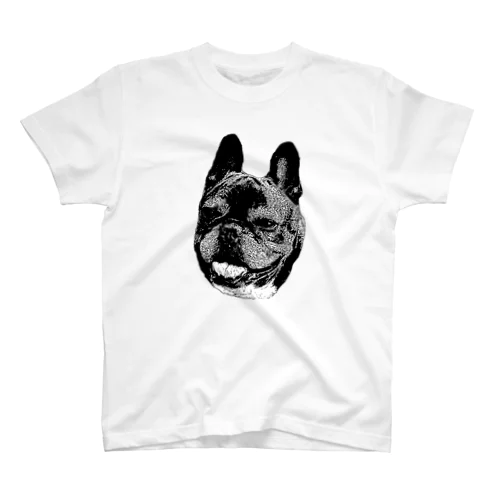 にっこり犬マメ(モノトーン) Regular Fit T-Shirt