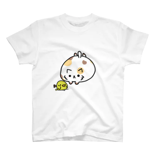 たっぷんねことねじ巻鳥 Regular Fit T-Shirt