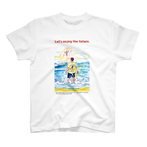 [Let's enjoy the future ]Tシャツ＜front printing＞ Regular Fit T-Shirt