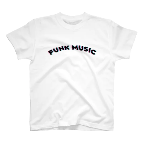 赤青/青赤 やわらか FUNK MUSIC。 黒 Regular Fit T-Shirt