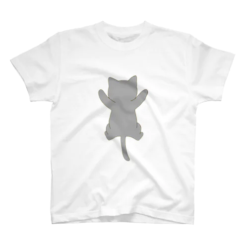 しがみつく灰色猫 スタンダードTシャツ