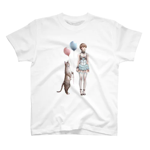 ネコと少女 Regular Fit T-Shirt