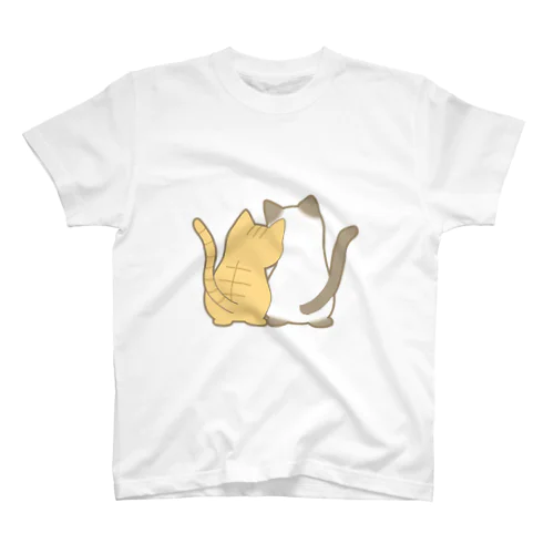 仲良し猫の背中　茶トラ&ポインテッド スタンダードTシャツ