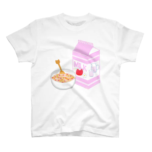 猫いちごミルク＆コーンフレーク Regular Fit T-Shirt