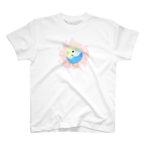 まるまるセキセイインコ【まめるりはことり】 スタンダードTシャツ