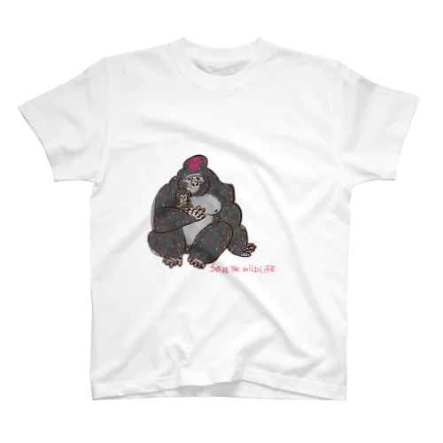 Save the wildlife ゴリラ スタンダードTシャツ