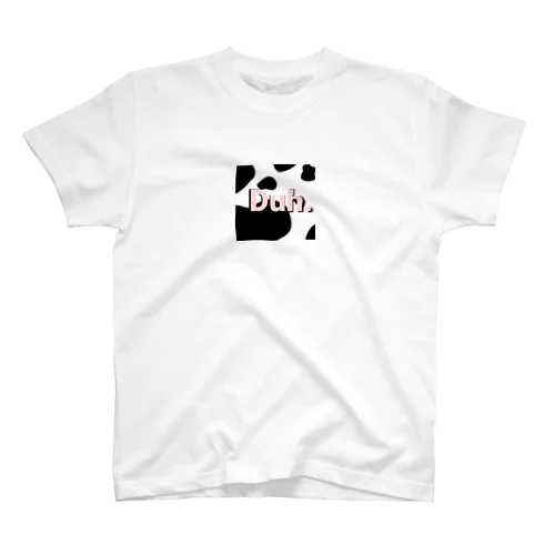 Duh cow pattern light pink Regular Fit T-Shirt