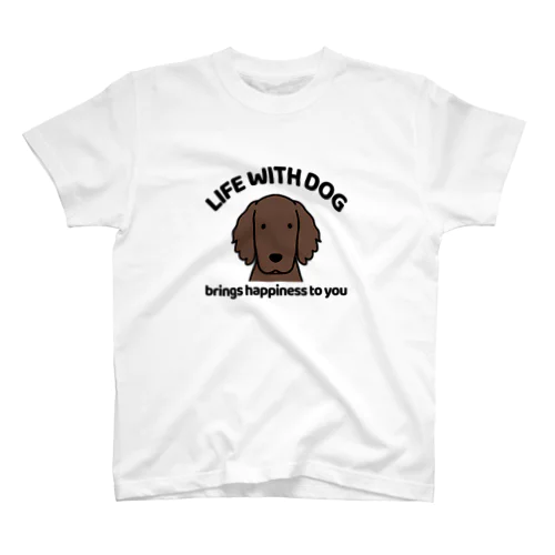 犬と共に（フラット/レバー） Regular Fit T-Shirt