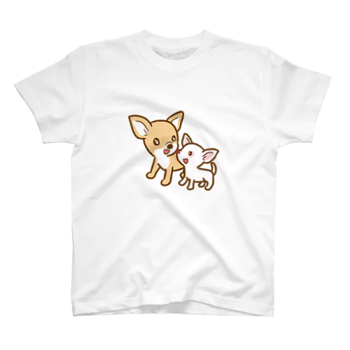 スムースチワワの Lulu と Kiki スタンダードTシャツ