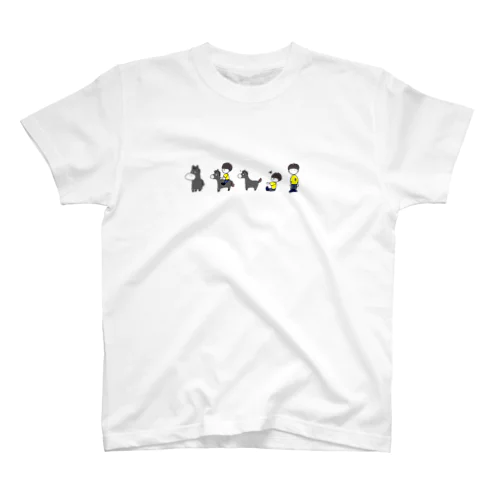 ポニーと子どものイラストＴシャツ（グレーポニー） 티셔츠