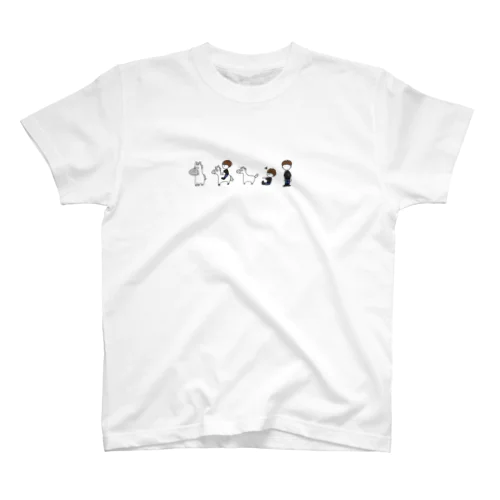 ポニーと子どものイラストＴシャツ（白ポニー） Regular Fit T-Shirt