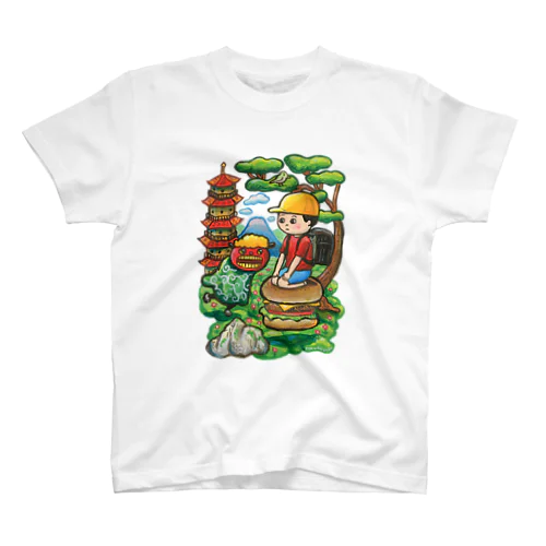 飛ぶハンバーガー Regular Fit T-Shirt