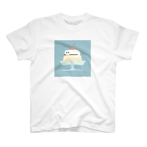 プリンの上のねこ Regular Fit T-Shirt