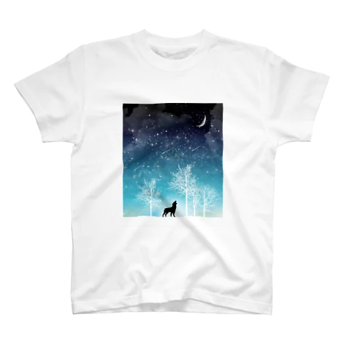 冬の星空・オオカミ Regular Fit T-Shirt