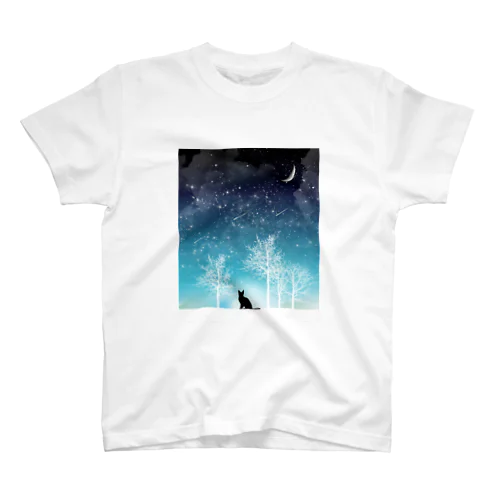 冬の星空・猫 スタンダードTシャツ