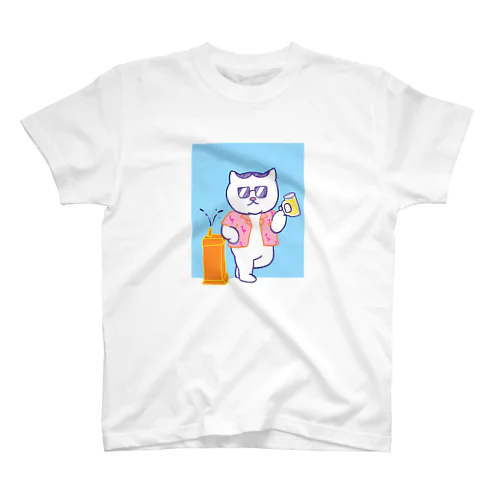 ハチワレねこ　ごぶりん　サングラス スタンダードTシャツ