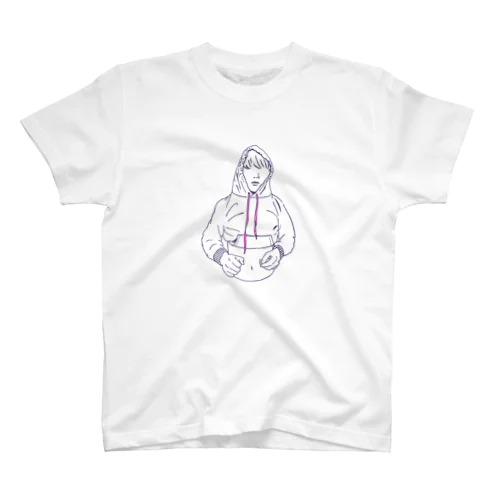 フード締めすぎ男の子 スタンダードTシャツ