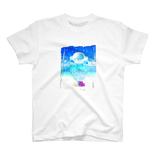 海と空色のcream soda🍹（背景あり） スタンダードTシャツ