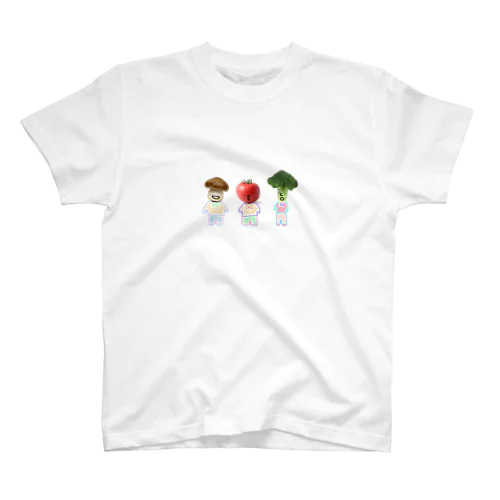 野菜シリーズ【第一産業活性化】きのこトマトブロッコリー Regular Fit T-Shirt