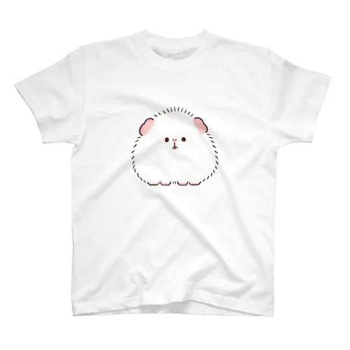 真っ白毛玉モルモット(テディ/ホワイト) スタンダードTシャツ