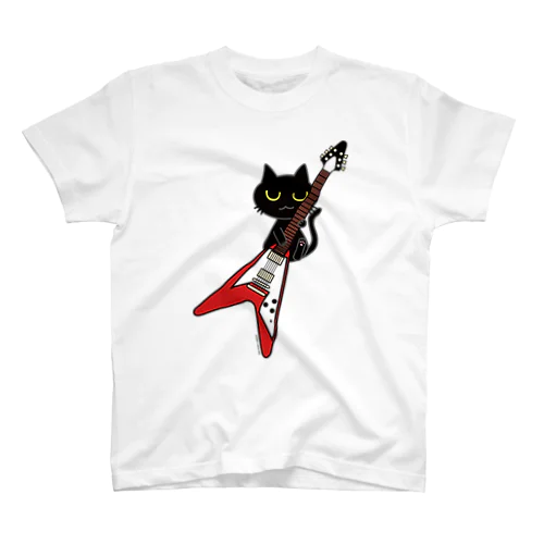 黒猫ロックVギター Regular Fit T-Shirt