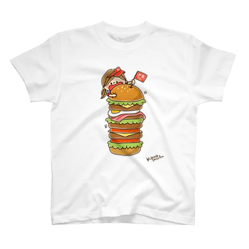 かわいい主婦の1日 ハンバーガータワー スタンダードTシャツ